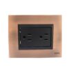 PLACA 3H Vidrio - Blanco + MARCO 3H BLANCO + TOMACORRIENTE DOBLE AMER 2P+E 72MM